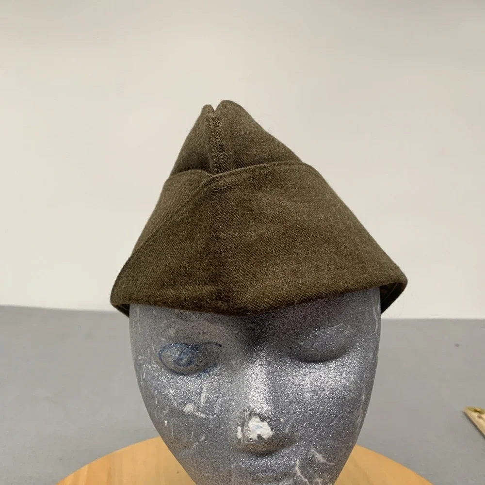 WWII British Field Service Cap 1944 J. Collett Ltd London Khaki Side Hat 7 1/8